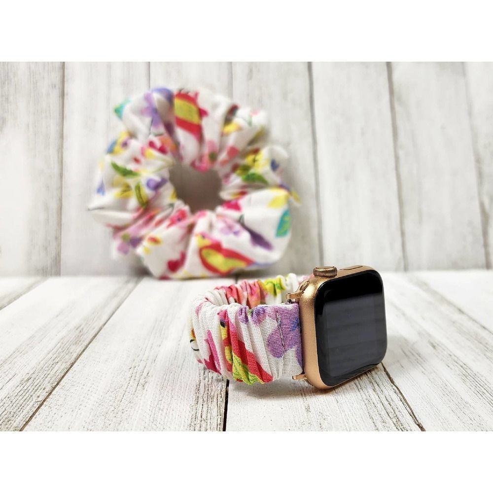 Set of 2 Matching Hair Scrunchies Watch Band for Apple Watch Fitbit Versa Sense